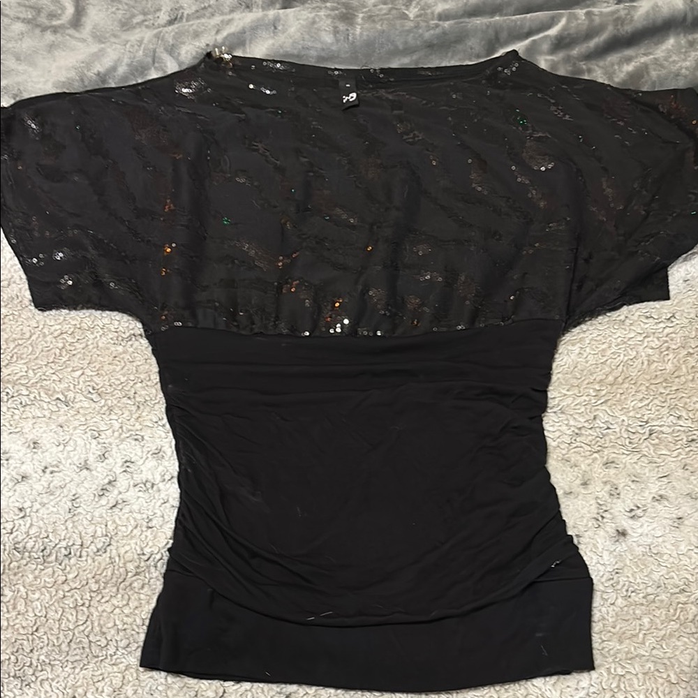 Ing Black Sequin Blouse